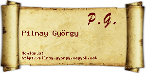 Pilnay György névjegykártya